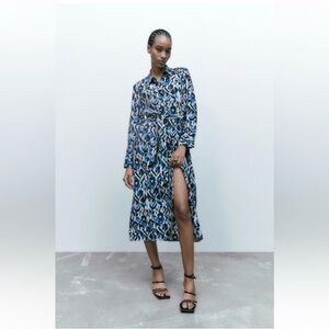 Zara Blue Patterned Women's Dress